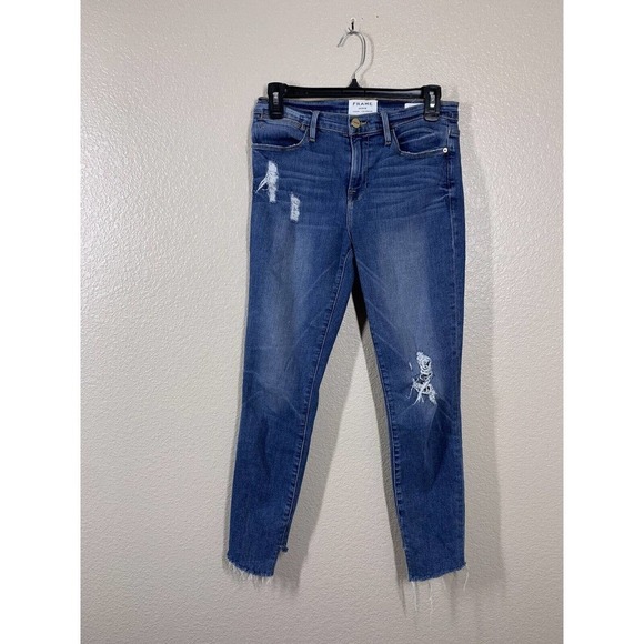 FRAME Le High Skinny Crop Jeans - Picture 1 of 5